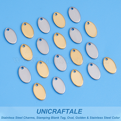 Stainless Steel Oval One Hole Blank Tags