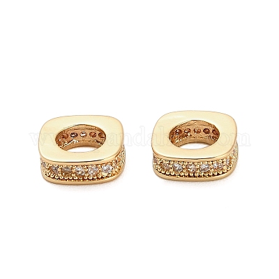 Латунные микро проложить Цирконий Европейский бисером KK-K374-14G-1