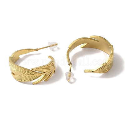 Серьги-гвоздики из нержавеющей стали с вакуумным покрытием PVD 201 EJEW-B059-12G-1