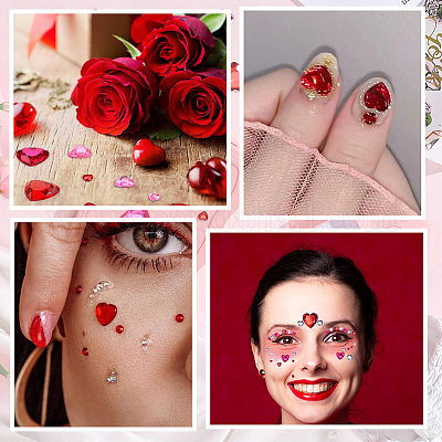 16 шт. 16 стиля наклейки из акриловых страз в виде лица и сердца&nbsp;AJEW-SP0001-94-1