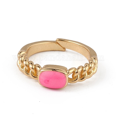 Эмалированное прямоугольное открытое кольцо-манжета RJEW-L100-028G-1