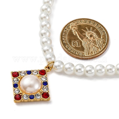 Ожерелья с подвеской в виде ромба из нержавеющей стали 304 с вакуумным покрытием PVD STAS-Z114-23G-1