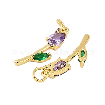 Стойки обшивки латунь микро проложить Циркон подвеску KK-R166-09G-01-1