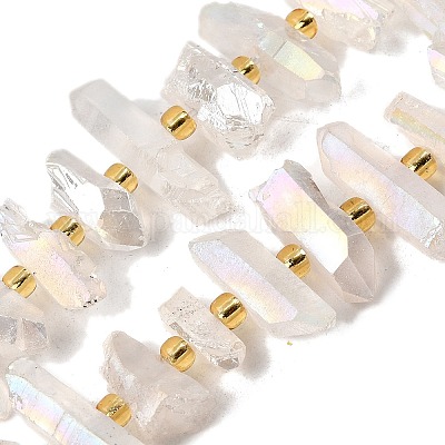 Гальванические природный кристалл кварца бусы пряди G-F800-F11-1