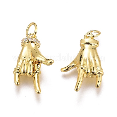 Латунные микропаве прозрачные подвески с фианитом X-ZIRC-O035-12G-1