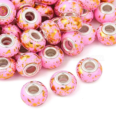 Европейские бусины-рондель из непрозрачной смолы RESI-Z046-01I-1