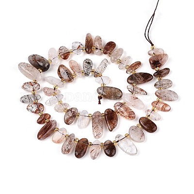 Нити бусин из рутилированного кварца из натурального черного золота&nbsp;G-Z091-A29-1