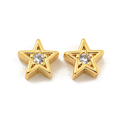 Латунные микропаве из прозрачного кубического циркония KK-B096-22G-1