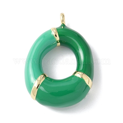 Латунь эмаль подвески KK-E093-03G-O-02-1