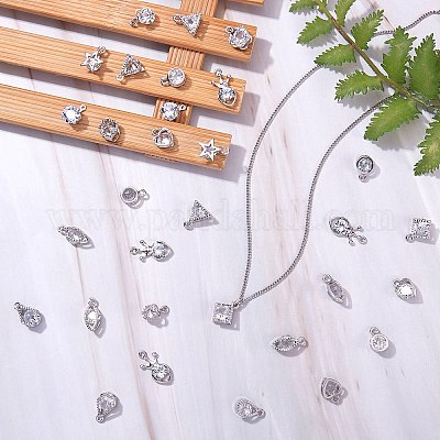 48шт 12 стиля сплава кубического циркония подвески ZIRC-SZ0001-44-1