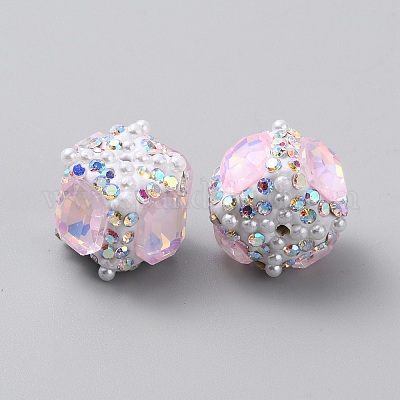 Ручной полимерной глины шариков Rhinestone CLAY-WH20005-002A-01-1