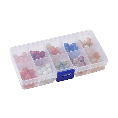 100шт 10 стиля стеклянные круглые бусины GLAA-FS0001-63-1