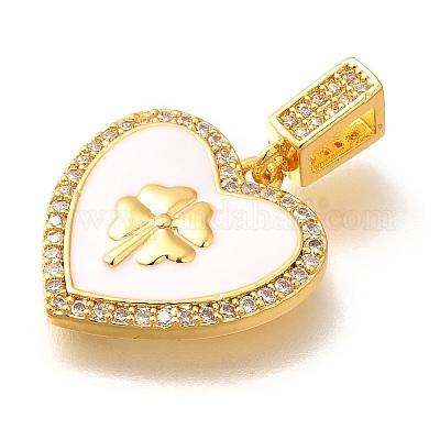 Латунные подвески с микропаве из прозрачного кубического циркония KK-R212-12G-02-1