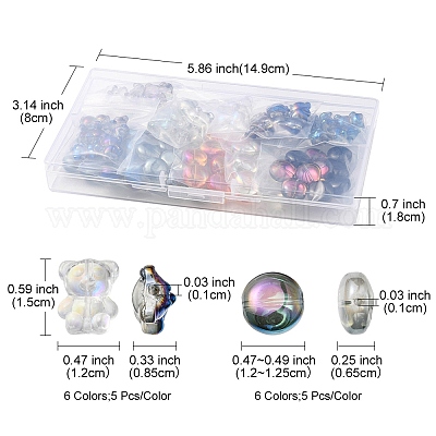 90шт 12 стильные гальванические стеклянные бусины нити EGLA-YW0001-54-1