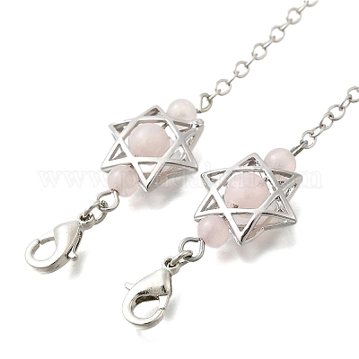 Круглые маятники для биолокации из натурального розового кварца G-M447-07P-10-1