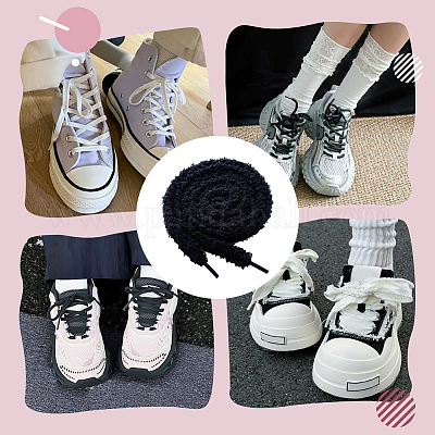 4 пара шнурков из плюшевой ткани&nbsp;AJEW-HY0002-72B-1