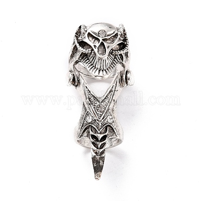 Кольца из сплава со стразами для мужчин RJEW-G115-02AS-1