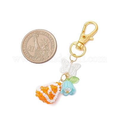 Подвески из стеклянных бусин ручной работы HJEW-MZ00349-02-1