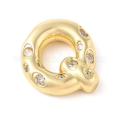 Кулон из латуни с прозрачным кубическим цирконием KK-Z046-01G-Q-1