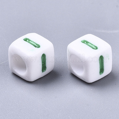 Непрозрачные белые акриловые бусины SACR-R252-02I-1