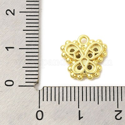 Настоящая 18-каратная позолоченная стойка с покрытием из латуни с микропаве из кубических цирконий подвески-шармы KK-S396-03C-1