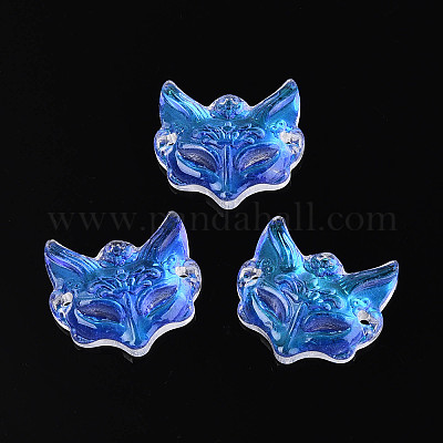 Подвески-соединители из прозрачного стекла с гальваническим покрытием&nbsp;EGLA-N053-02E-1