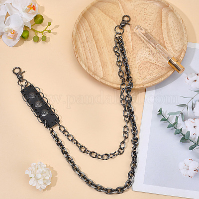 1 шт. двухслойные цепные ремни из сплава для брюк&nbsp;AJEW-GF0011-93D-1