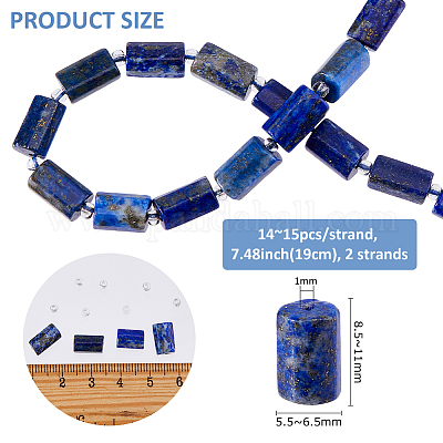 2 нити натуральных бусин из лазурита G-FH0002-38-1