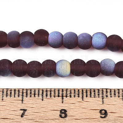 Матовые прозрачные стеклянные бусины GLAA-T032-T4mm-MBB19-1