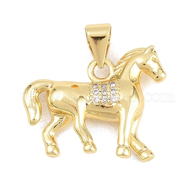 真鍮製マイクロパヴェキュービックジルコニアペンダント 馬のチャーム