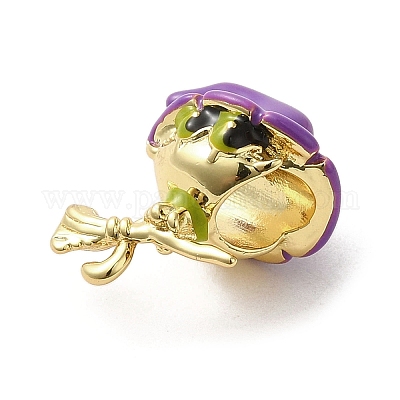 Хэллоуин латунные эмалированные европейские бусины X1-KK-A203-04A-G-1