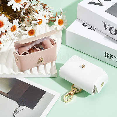 2 шт. 2 цвета искусственная кожа ошейник для питомца парные коробки для колец AJEW-DR0001-23-1