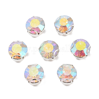 Плоские круглые пришивные бусины-монти со стразами STAS-B107-01E-02S-1