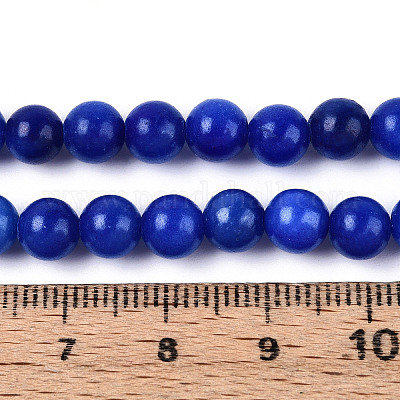 Нити круглых бусин из натурального окрашенного нефрита машан G-T139-6mm-67E-1