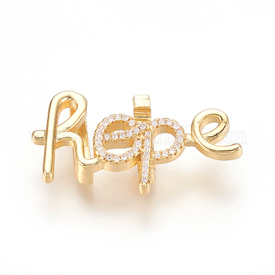 Латунь микро проложить кубический цирконий письмо слайд прелести ZIRC-P077-29-NR-1