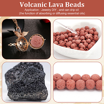 4 нити синтетических бусин из лавового камня G-OC0004-22B-01-1