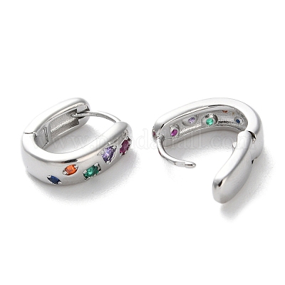 Латунные серьги обруча EJEW-C121-04P-1