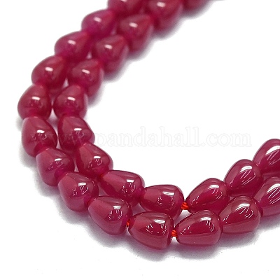 Нити бусин из красного корунда G-G106-M01-01-1-1