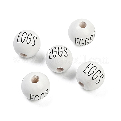 Спрей окрашены деревянные европейские бусины WOOD-F017-09B-1