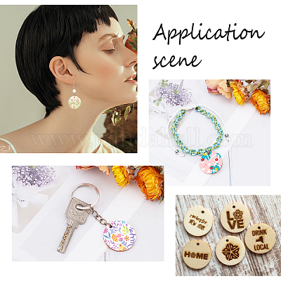 100 шт. Незаконченные подвески из натурального тополя DIY-PH0002-34-1