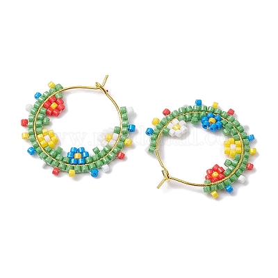 Латунные серьги обруча EJEW-MZ00197-1