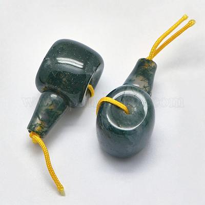 Натуральный мох агат 3 дыра гуру бисер G-K208-02-A-26-1