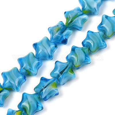 Ручной работы тысячецветник стеклянные бусины нитки LAMP-H067-01G-1