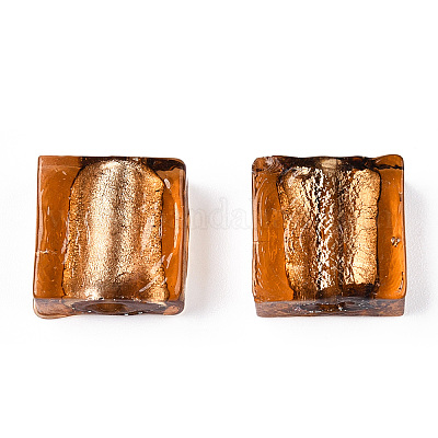 Бусины ручной работы бусины серебряной фольгой FOIL-S006-12x12mm-M-1