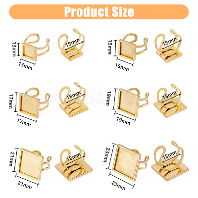 12 шт. 6 размера 201 фурнитура для открытой манжеты из нержавеющей стали STAS-HY0001-08-1