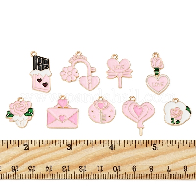 36 шт. 9 стиля подвески из сплава и эмали на тему Дня святого Валентина ENAM-FS0002-52-1