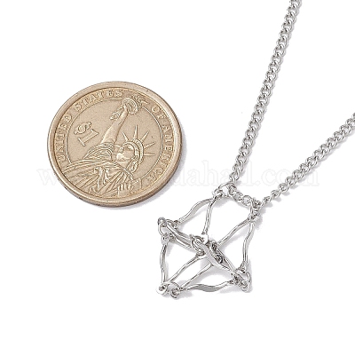 Не тускнеющий 3 шт. 3 размера из нержавеющей стали макраме мешочек пустой держатель камней для изготовления ожерелий NJEW-JN04823-1