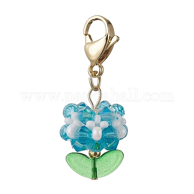 Стеклянные подвески в виде цветов HJEW-MZ00218-03-1