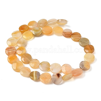 Натуральные бусины из желтого ботсванского агата G-F790-H04-02-1