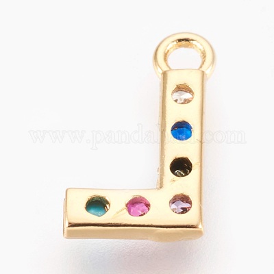 Латунные микро проложить кубического циркония подвески ZIRC-F089-01G-L-1